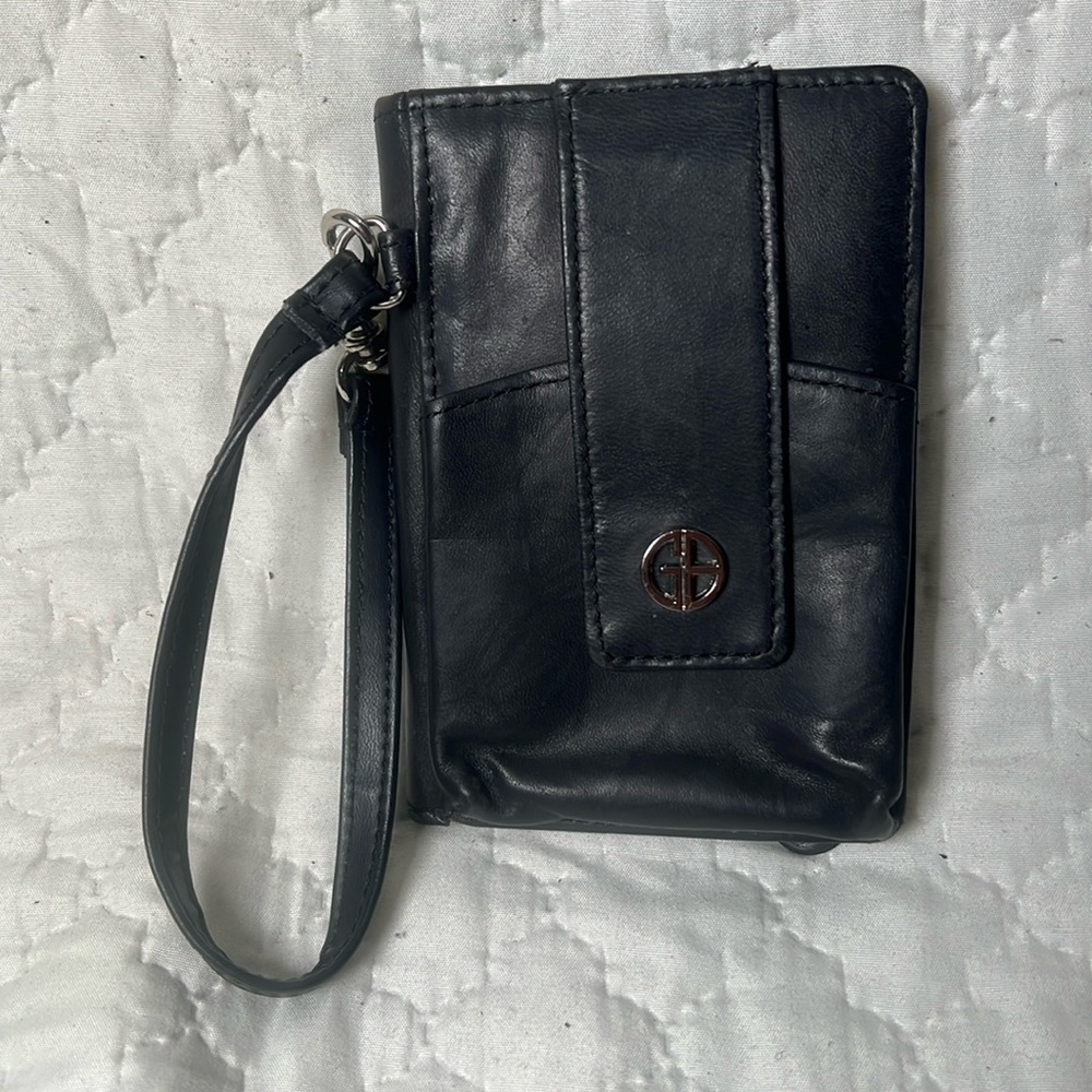 Giani Bernini Black Leather Wallet/ Wristlet